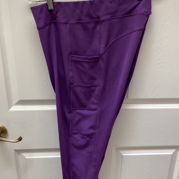 F womens Pop Fit stretchysolid purple runny/ athletic pants size XL. EUC - Picture 5 of 8
